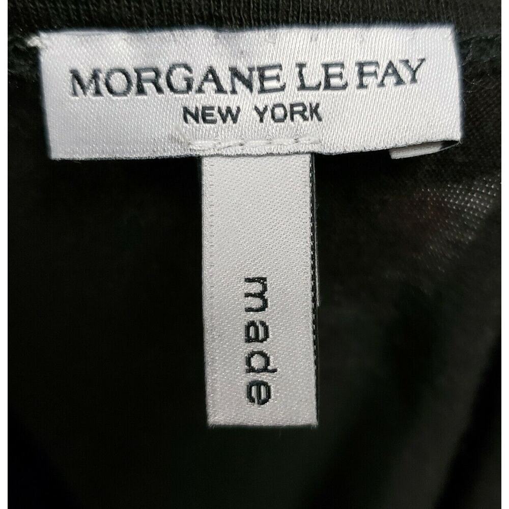 MORGANE LE FAY Black Wool Short Sleeve Asymmetrical Draped Short Dress Size S - Picture 5 of 7